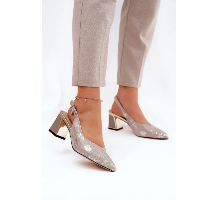 Sandále na podpätku model 211372 Krok v štýle