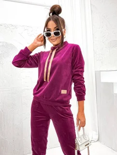 Dámska velúrová súprava vo fuksiovej farbe (637)