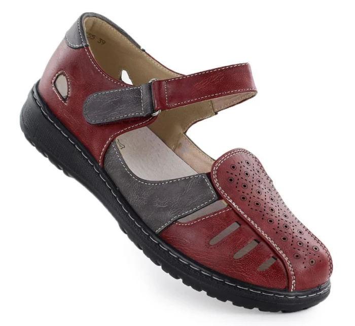 Dámske pohodlné ažurové topánky na suchý zips Unisoft 9955