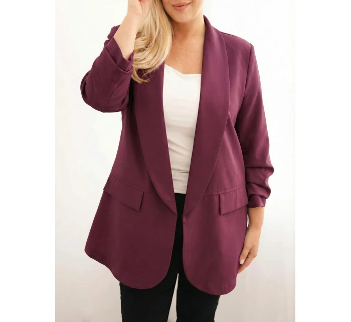 Dámska elegantná bunda Plus Size Plum