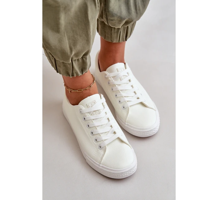 Damskie Skórzane Wiązane Klasyczne Trampki Białe Misima Damskie Skórzane Wiązane Klasyczne Trampki Białe Misima