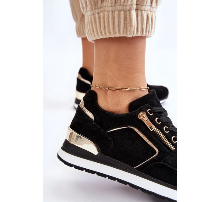 Zamszowe Buty Sportowe Na Platformie Czarne Riverside Zamszowe Buty Sportowe Na Platformie Czarne Riverside