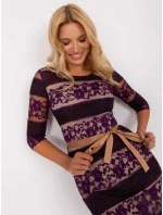 Sukienka LK SK model 18955156 ciemny fioletowy - FPrice Sukienka LK SK model 18955156 ciemny fioletowy - FPrice