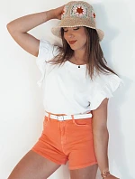 Dámske džínsové šortky GLAMWEAR oranžové FashionStreet SY0358
