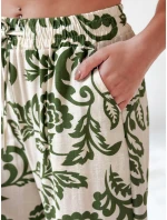 Dámské květinové kalhoty s širokými nohavicemi green Dstreet model 21987393 - FashionStreet