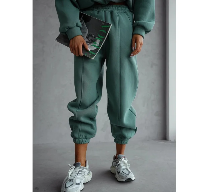 Zelený dámský bavlněný teplákový komplet s krátkou mikinou model 20905689 - Moon