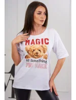 Kúzelná blúzka s potlačou biela