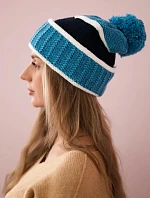 Dámska čiapka Kinga K297 tyrkysová+zelená