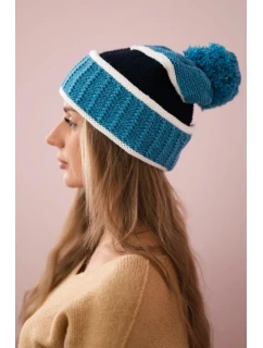 Dámska čiapka Kinga K297 tyrkysová+zelená