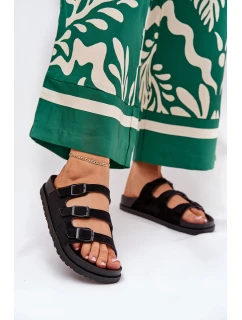 Dámské Pantofle S Pásky A Přezkami Černé model 21687468 - Boto