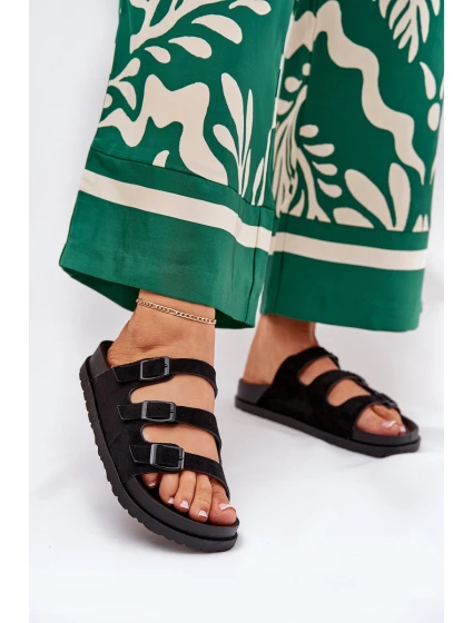 Dámské Pantofle S Pásky A Přezkami Černé model 21687468 - Boto