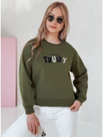 Dámská oversize mikina s výšivkou zelená Dstreet model 21988061 - FashionStreet