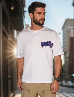 Pánské tričko s potiskem bílé model 21988489 - Dstreet