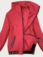 Krátka červená dámska bunda so stojačikom (B8016-4)