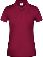 Daiber JN 873 Dámske pracovné polo tričko z bio piqué 02.0873, farba wine