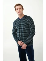 Sametové pruhované pyžamo model 20517127 - Vamp Sametové pruhované pyžamo model 20517127 - Vamp