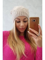 Sandra model 18750743 světle béžová fleecová čepice - K-Fashion
