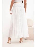 Dámská maxi bavlněná sukně s gumičkou v pase camelová