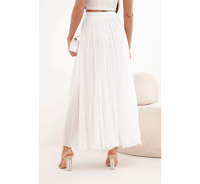 Dámská maxi bavlněná sukně s gumičkou v pase camelová