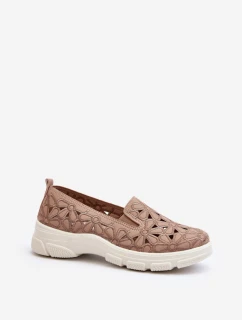 Ażurowe Półbuty Damskie Różowe Emilei