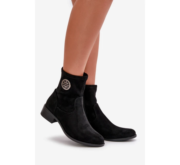 Dámské kotníčkové boty na ploché podrážce se zipem béžové model 21668028 - Boto