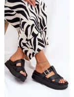 Dámské Pantofle Na Platformě S Pásky A Černé model 21687559 - Boto