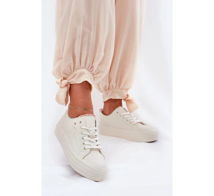 Dámské Tenisky Z Eko Kůže Big Star model 21690713 Světle Béžové - Big Star Shoes Dámské Tenisky Z Eko Kůže Big Star model 21690713 Světle Béžové - Big Star Shoes