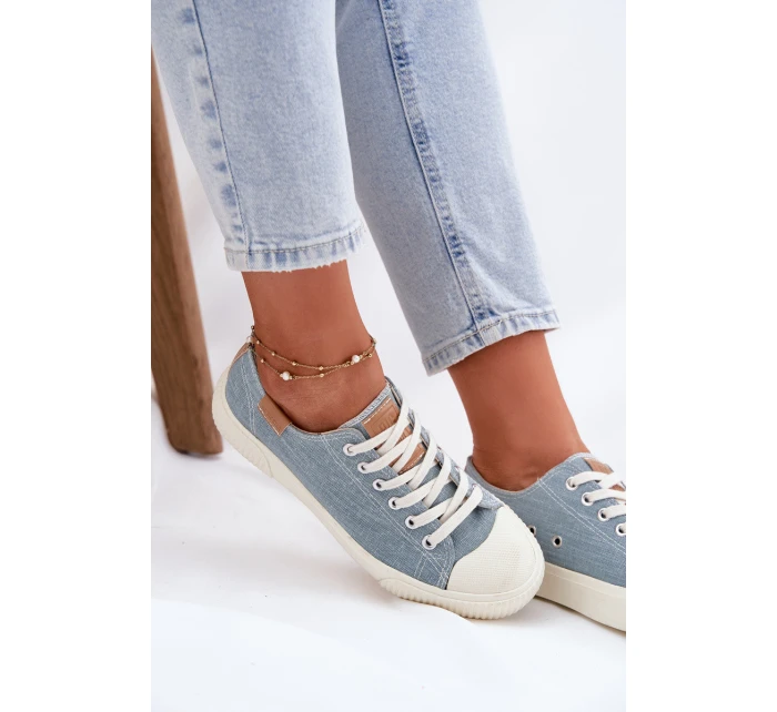 Materiałowe Trampki Damskie Big Star RR274796 Niebieskie Materiałowe Trampki Damskie Big Star RR274796 Niebieskie