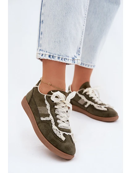 Dámské tenisky s krajkou zelené model 22107037 - Boto