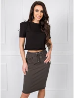 Sukně RV SD tmavá khaki model 17292571 - FPrice Sukně RV SD tmavá khaki model 17292571 - FPrice