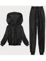 Teplý čierny teplákový dámsky komplet (YP-1104)