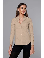 Klasická béžová dámská košile model 18302345 - J.STYLE Klasická béžová dámská košile model 18302345 - J.STYLE