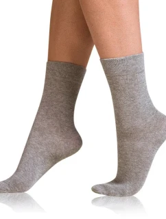 Dámské bavlněné ponožky s model 18863081 lemem COTTON COMFORT SOCKS  šedý melír - Bellinda