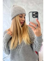 Tenká čiapka Oliwia K252 svetlo šedá