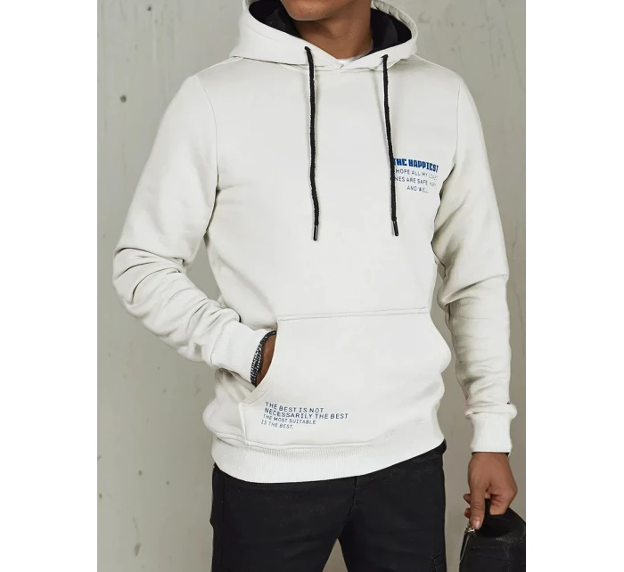 Pánská mikina s kapucí světle šedá model 21976042 - Dstreet