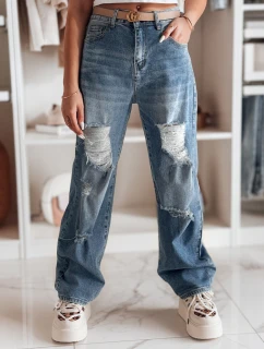 Dámske džínsové nohavice s dierami DEMARIP modré FashionStreet UY2486