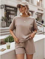 Dámsky letný set s motýľom z mäkkej viskózy v moka farbe FashionStreet AY1190