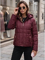 Kurtka damska pikowana z kapturem bordowa model 22341085 - FashionStreet