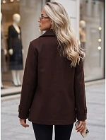 Płaszcz damski dwurzędowy brązowy model 22554615 - FashionStreet Płaszcz damski dwurzędowy brązowy model 22554615 - FashionStreet