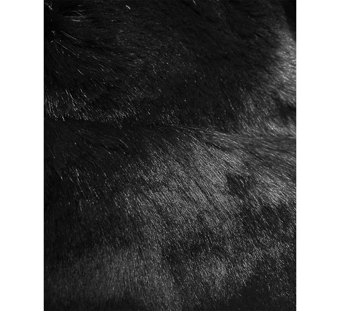 Černá bunda z ekologické kůže s panelem model 21247154 - J.STYLE