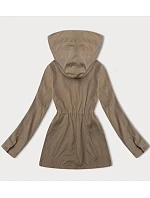 Tenká béžová dámská bunda s ozdobnou podšívkou model 21001846 - J.STYLE Tenká béžová dámská bunda s ozdobnou podšívkou model 21001846 - J.STYLE