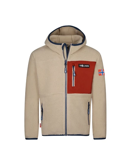 Dětská fleecová bunda Bunda na zip s kapucí béžová model 22050916 - Trollkids Dětská fleecová bunda Bunda na zip s kapucí béžová model 22050916 - Trollkids