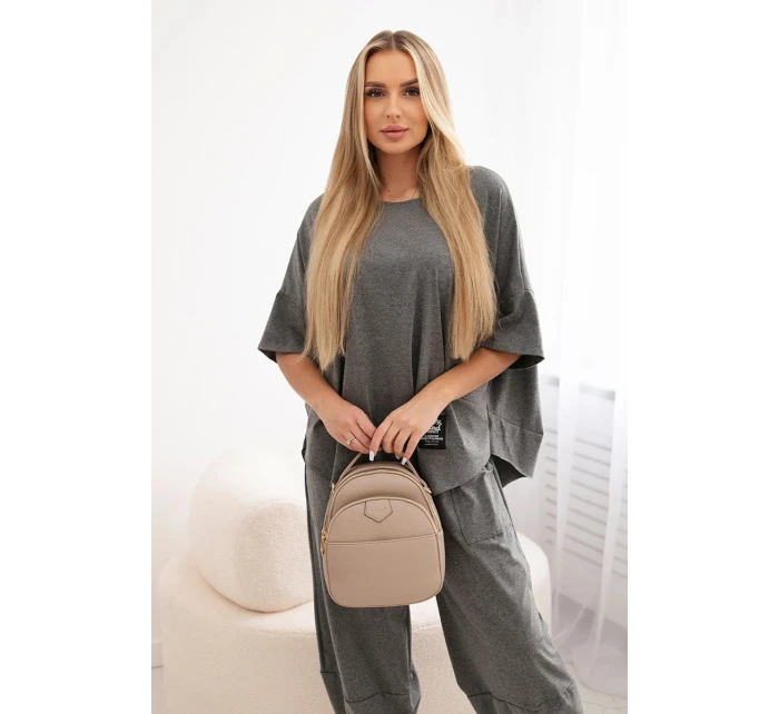 Súprava bavlnená blúzka + nohavice Grafit Súprava bavlnená blúzka + nohavice Grafit