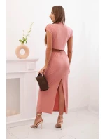 Dámský komplet s sponou a sukní tmavě růžový model 21043820 - K-Fashion Dámský komplet s sponou a sukní tmavě růžový model 21043820 - K-Fashion