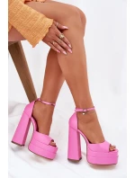Sandały Damskie Na Słupku I Platformie Różowe Beloria