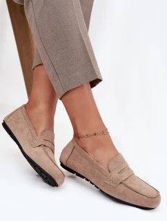 Dámske mokasíny s plochou podrážkou Roseline - béžové