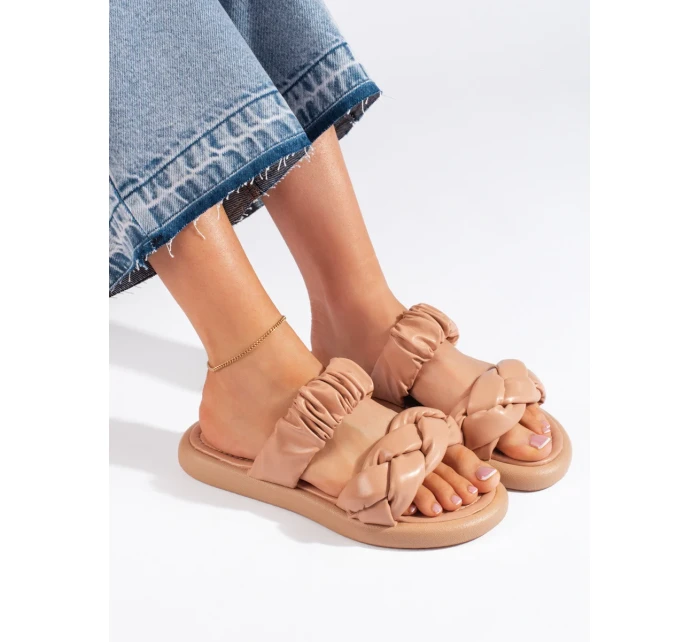 Trendy nazouváky dámské hnědé bez podpatku Trendy nazouváky dámské hnědé bez podpatku