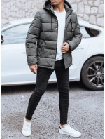 Pánská prošívaná zimní bunda s kapucí v grafitové barvě Dstreet model 21991426 - FashionStreet Pánská prošívaná zimní bunda s kapucí v grafitové barvě Dstreet model 21991426 - FashionStreet