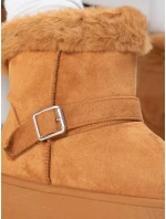 Dámské semišové sněhule s kožešinou camel Dstreet model 21994272 - FashionStreet