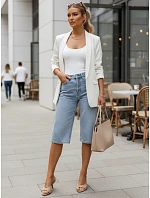 Bermudy damskie jeansowe z wysokim stanem niebieskie model 22152736 - FashionStreet